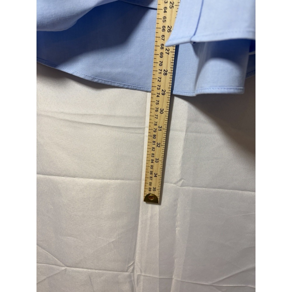 Stafford Coolmax Dress Shirt Men XL 17-17.5 34-35 Regular Fit Long Sleeve Blue - Picture 11 of 13
